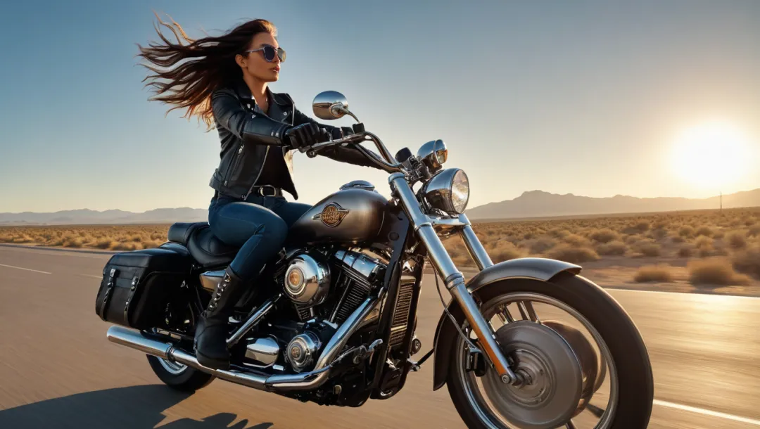 Lady Rider Conquers the Highway on a Harley!