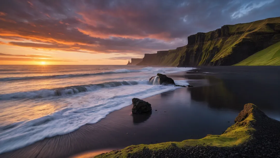 Hành trình khám phá bãi biển cát đen hùng vĩ tại Iceland