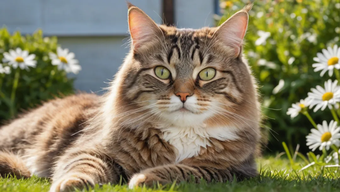 Sunbathing Tabby: A Portrait of Serenity