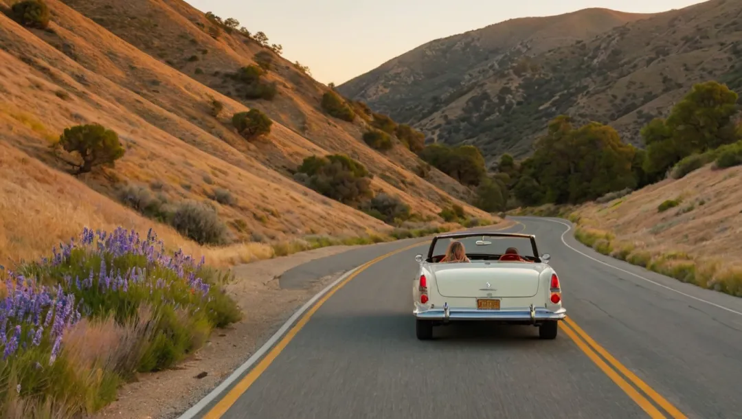 La magia de la carretera en las montañas de California