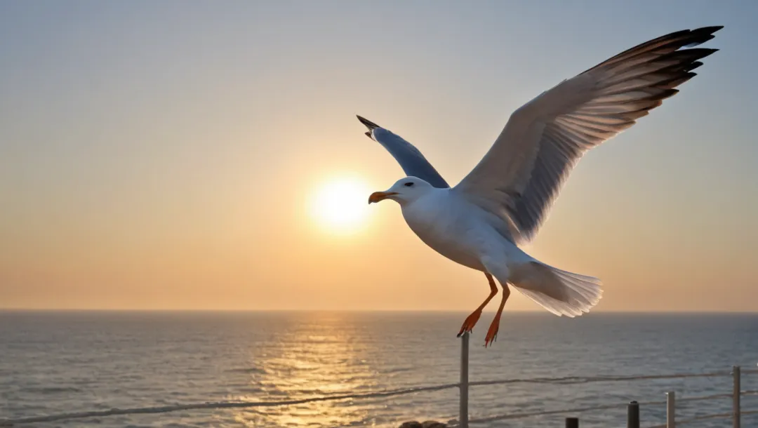 Graceful Flight Captivates Beachgoers