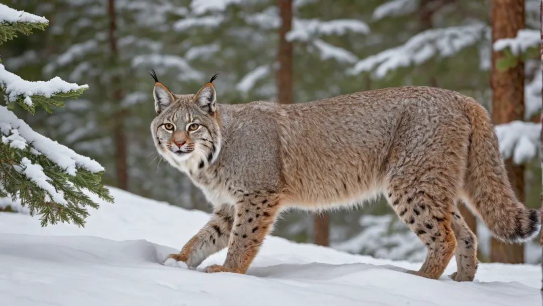 Qor ostidagi kemiruvchilarni topadigan Lynx