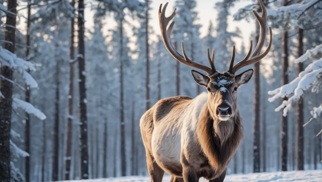 Pemandangan Rusa Kutub yang Menakjubkan di Finland