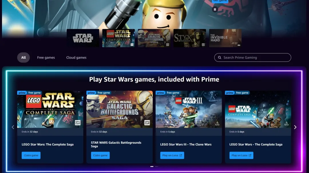 LEGO Star Wars Saga Now Free on Prime Gaming